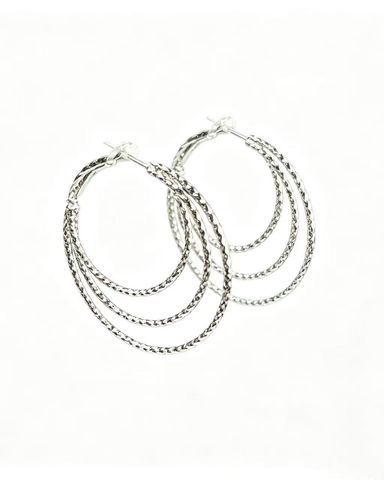Vintage-style three-tier earrings