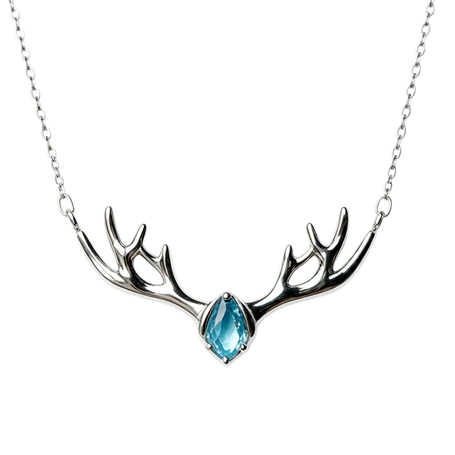 Collar con incrustaciones de asta y piedra preciosa azul