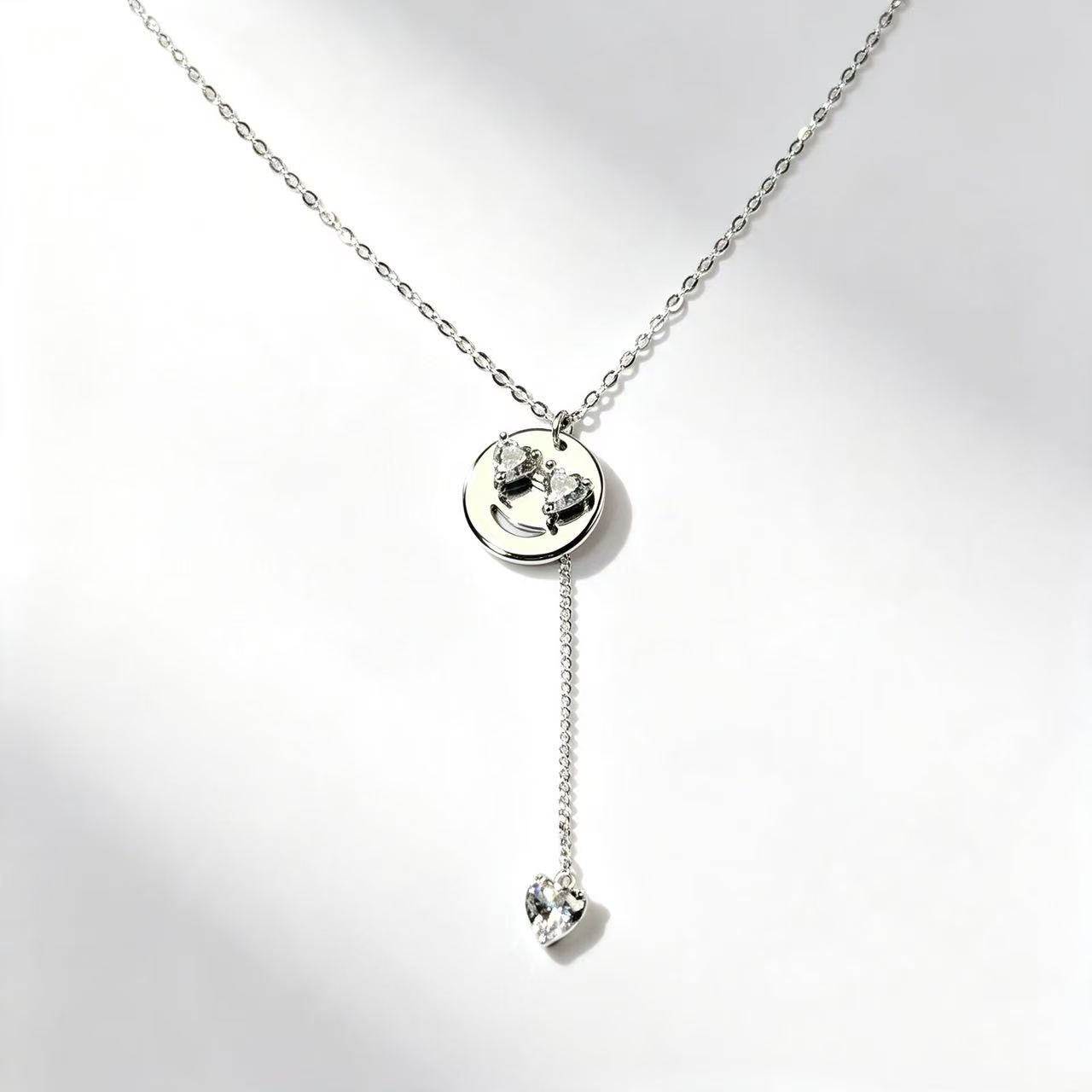 Smiley Face and Heart Necklace