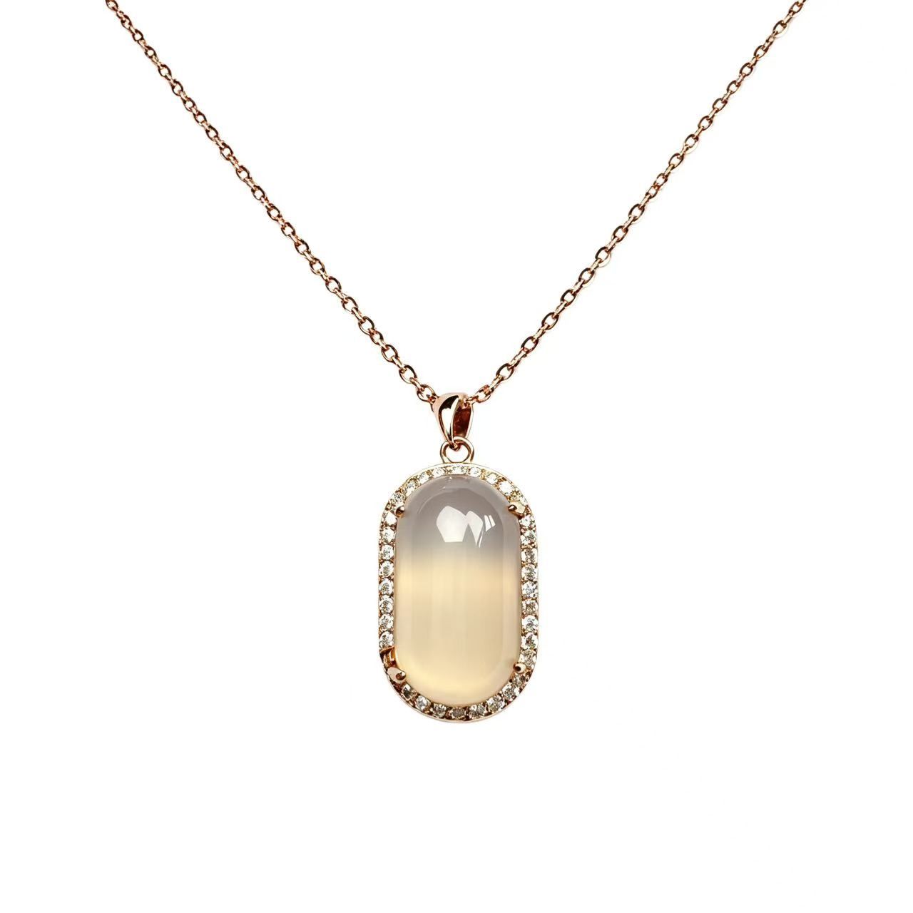 Zircon-set pendant necklace