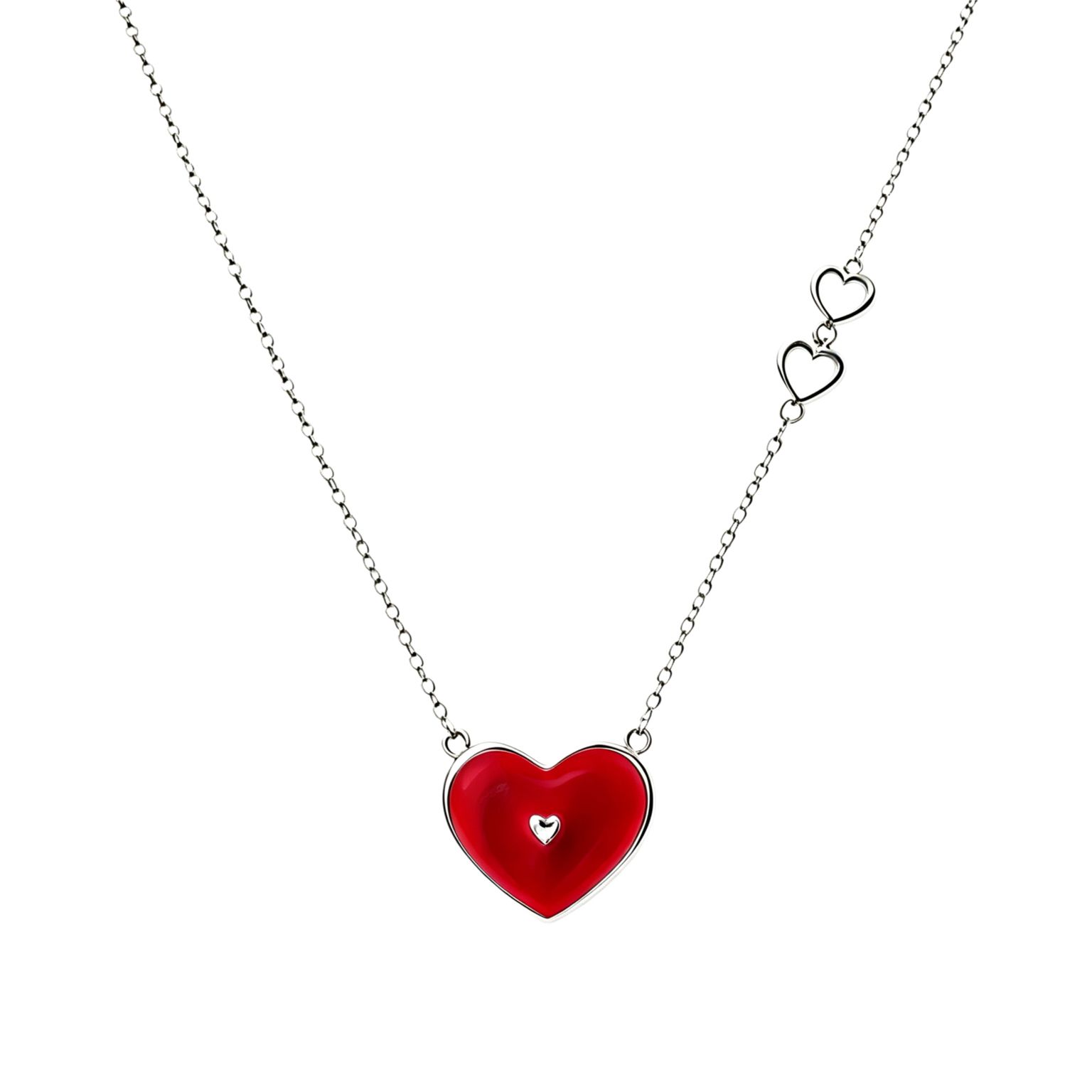 Red Enamel Heart Necklace