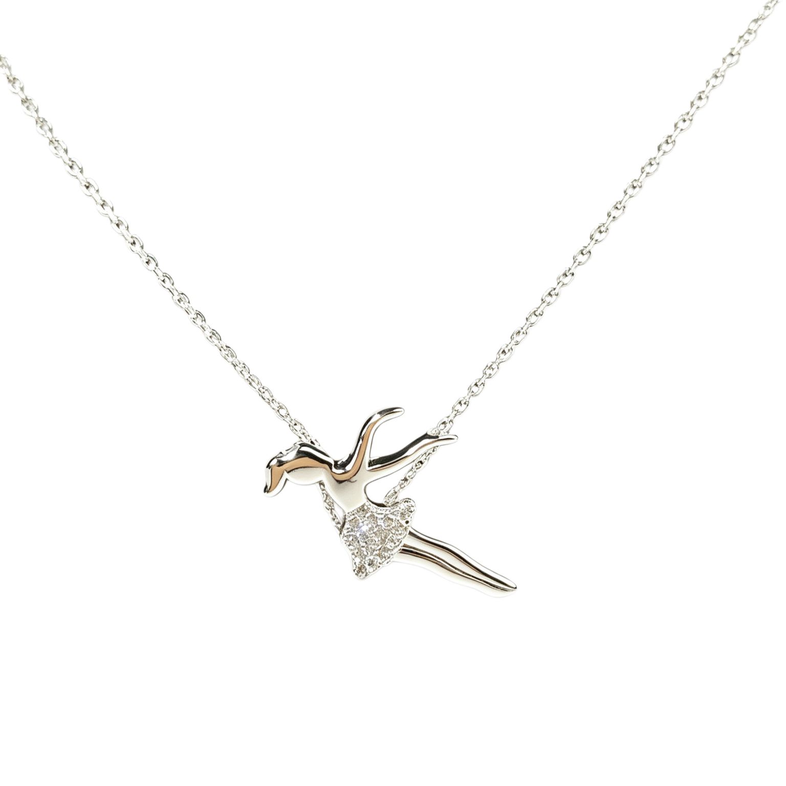 Collier avec pendentif incrusté représentant une danseuse