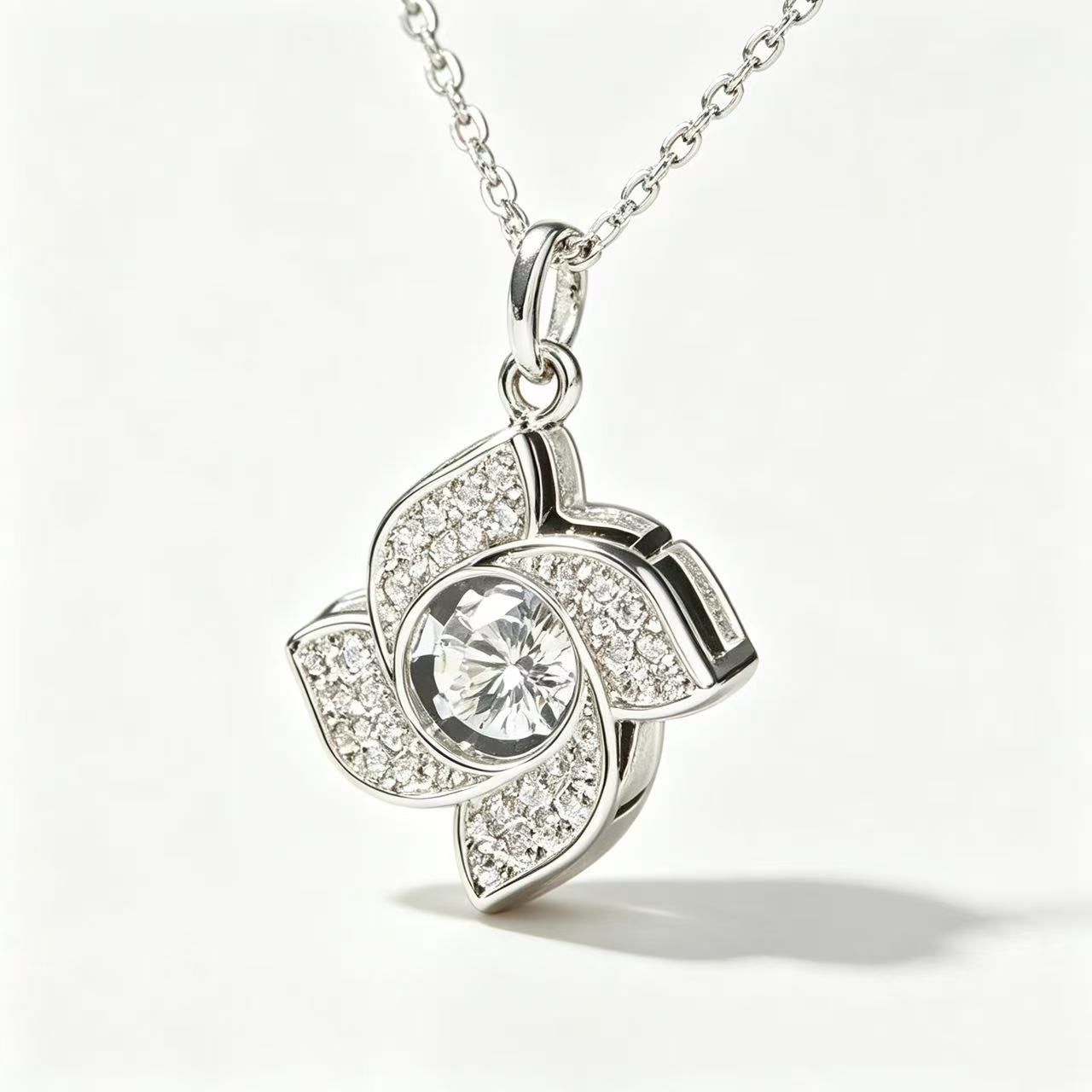 Rotating Pinwheel Inlay Necklace