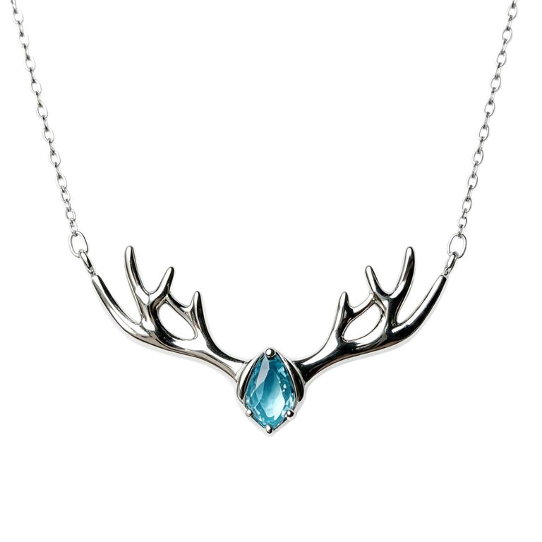 Collar con incrustaciones de asta y piedra preciosa azul 2