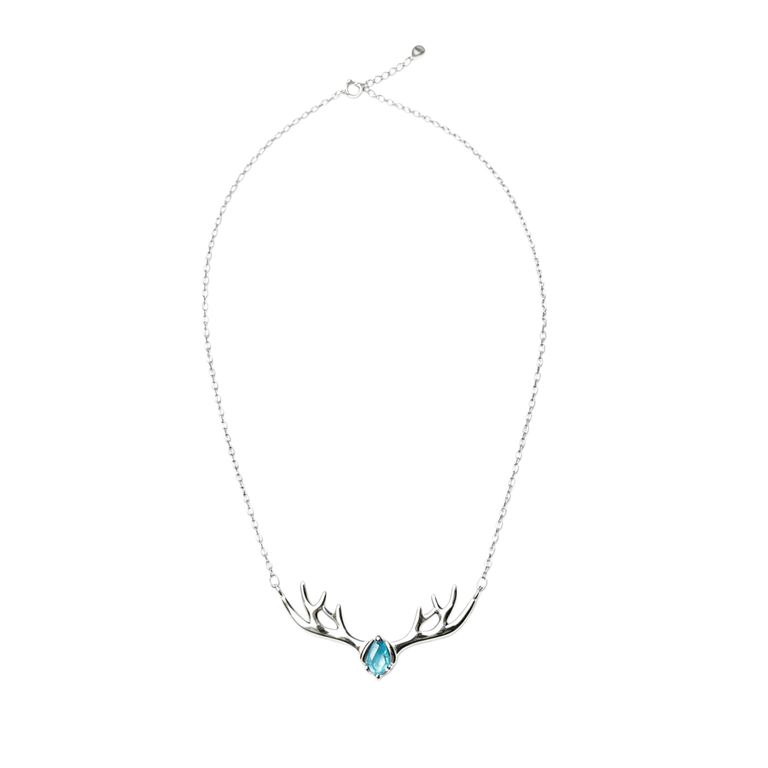 Collar con incrustaciones de asta y piedra preciosa azul 6