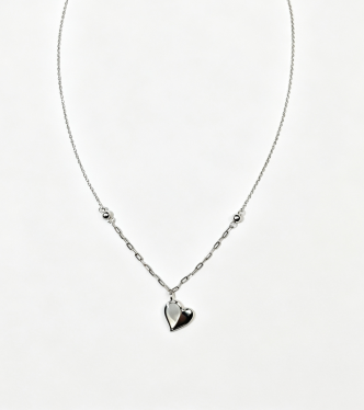 Collar de plata en forma de corazón y dos tonos 6