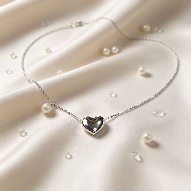 Collar de perlas en forma de corazón 4
