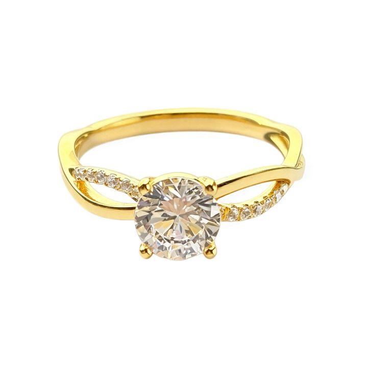 Bague en zircon avec motif de nœud torsadé 2