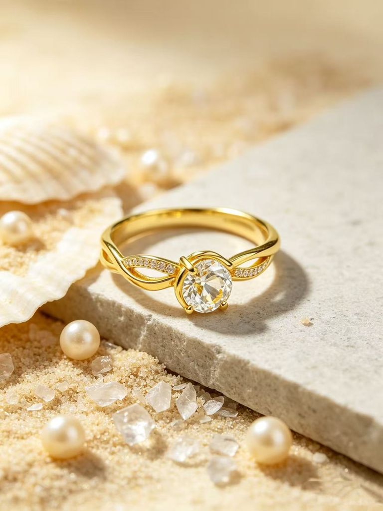 Bague en zircon avec motif de nœud torsadé 4