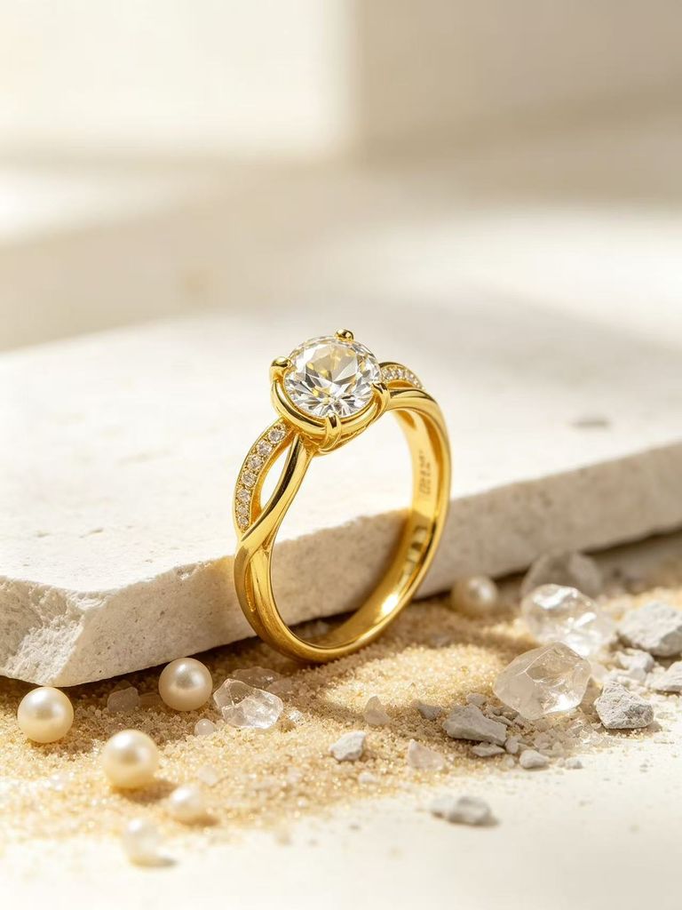 Bague en zircon avec motif de nœud torsadé 5