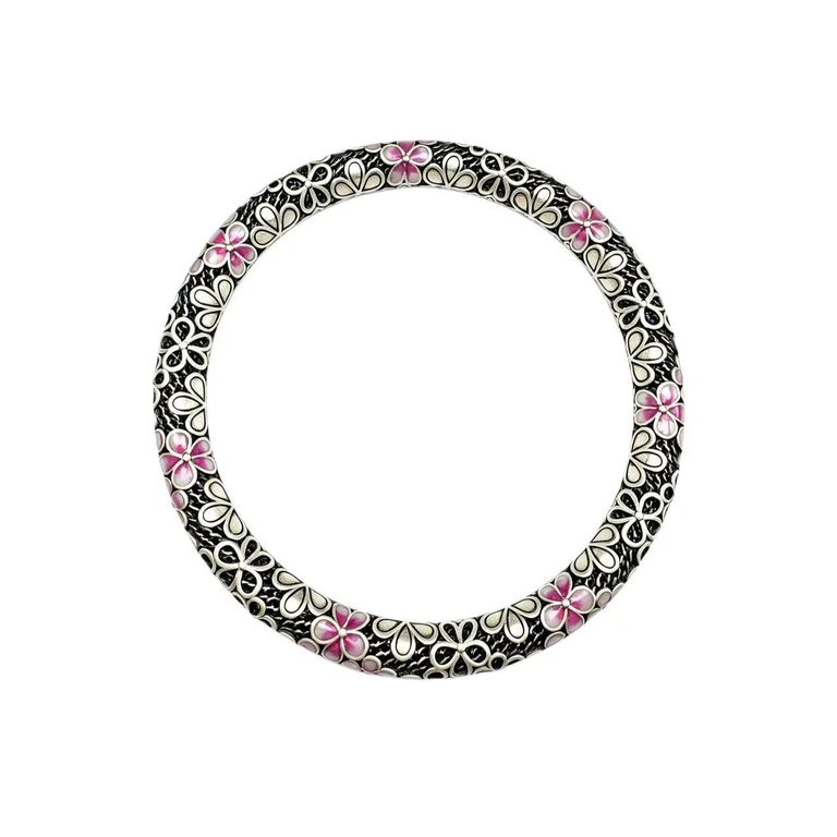 Vintage-style enamel closed bangle 2