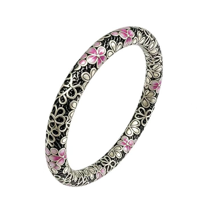 Vintage-style enamel closed bangle 5