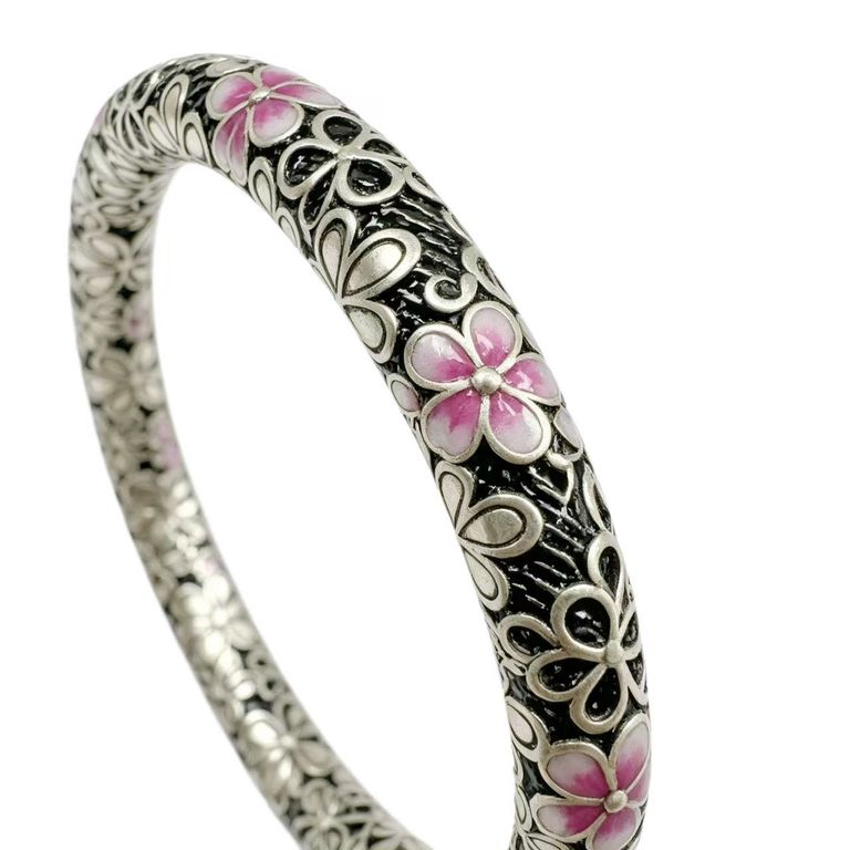 Vintage-style enamel closed bangle 6