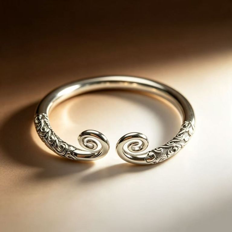 Vintage-style open cuff bracelet with scrollwork 2
