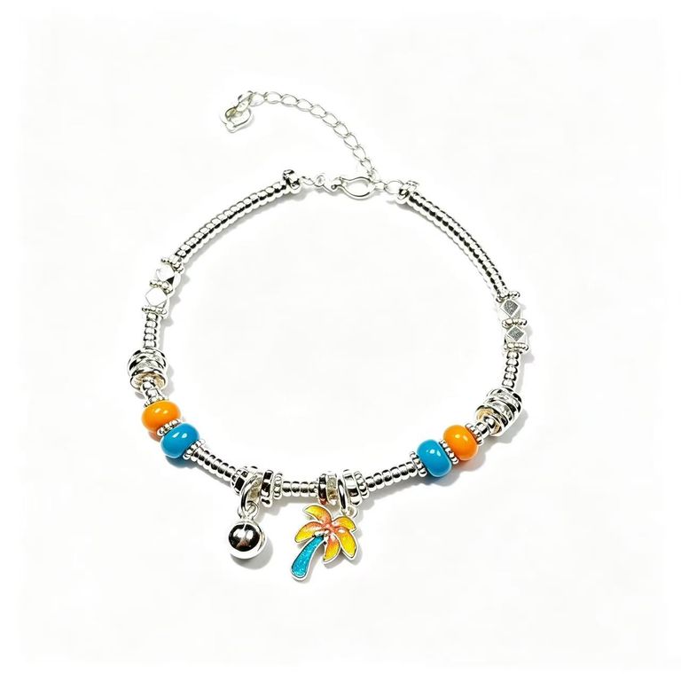 Bracelet de perles avec un pendentif coloré 2