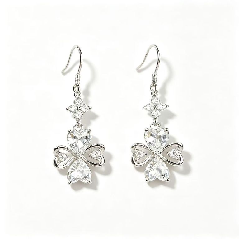 Heart-shaped petal drop earrings 3