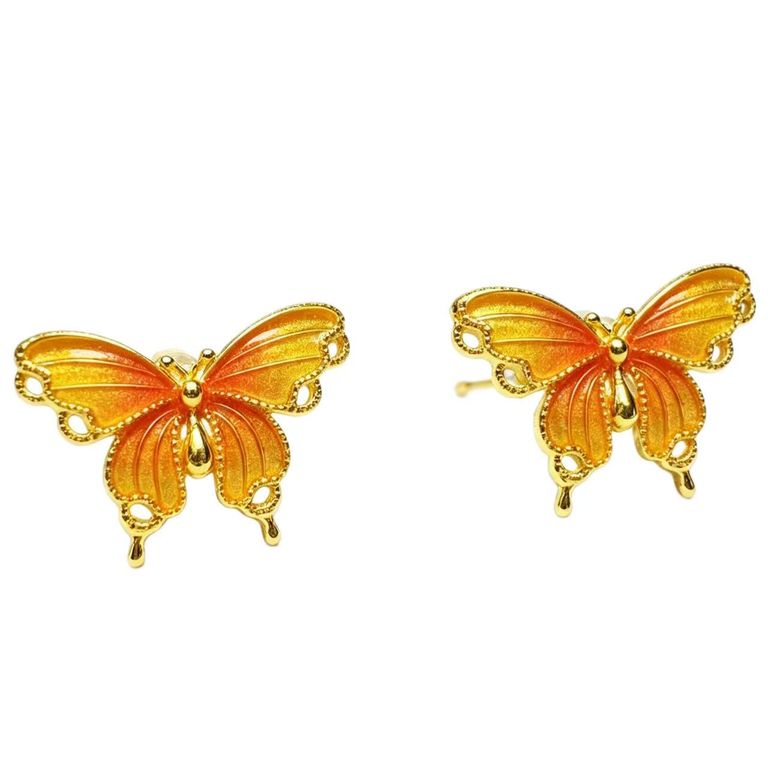 Enamel butterfly stud earrings 6