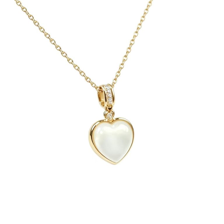 Collier avec incrustation de fritillaire en forme de cœur 5