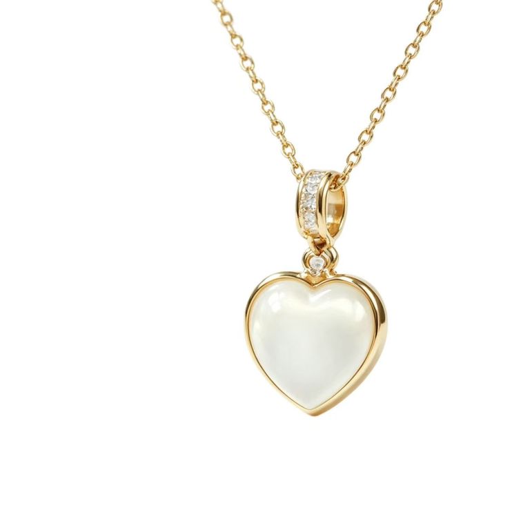 Collier avec incrustation de fritillaire en forme de cœur 6