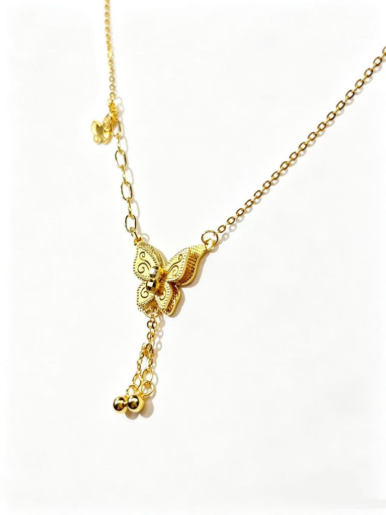 Collier à pampilles papillon et clochette 4