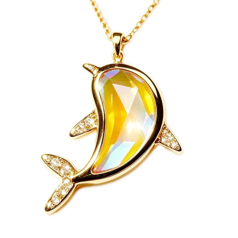 Collier avec pendentif dauphin en zircon 4