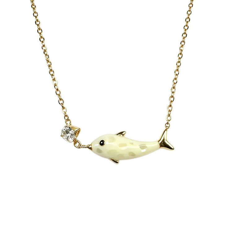 Collar con colgante de delfín esmaltado 2