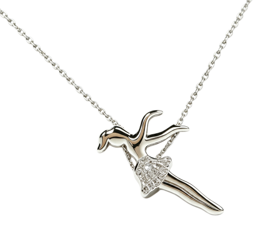 Collier avec pendentif incrusté représentant une danseuse 5