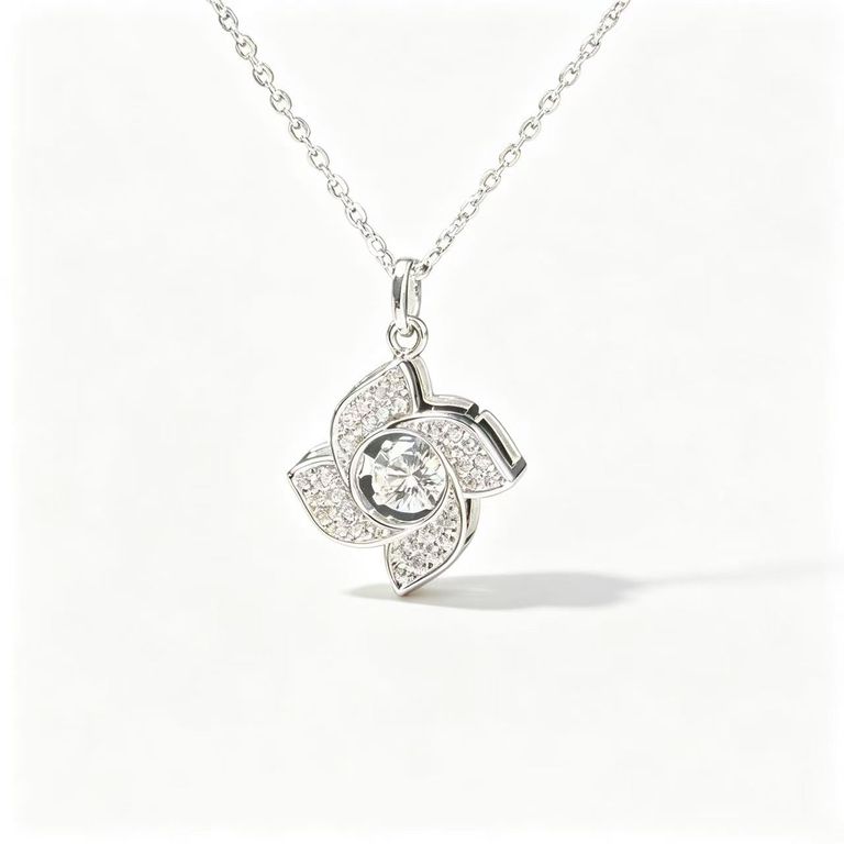 Rotating Pinwheel Inlay Necklace 2