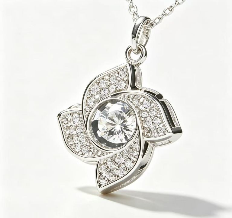 Rotating Pinwheel Inlay Necklace 3