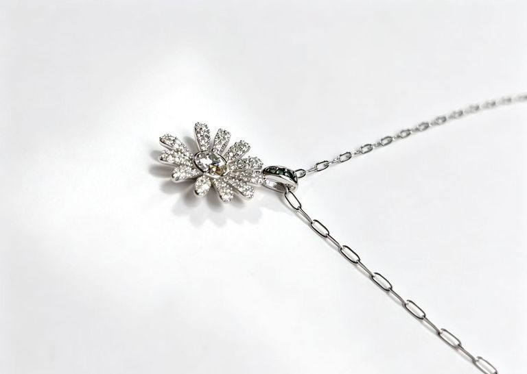 Pavé Diamond Daisy Pendant Necklace 4