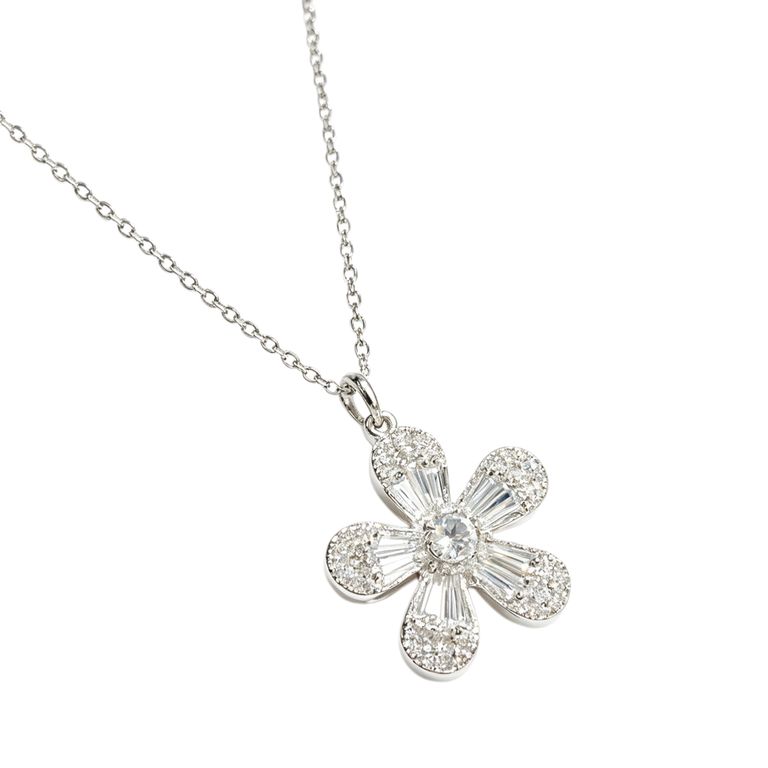 Five-Petal Flower Zircon Necklace 5