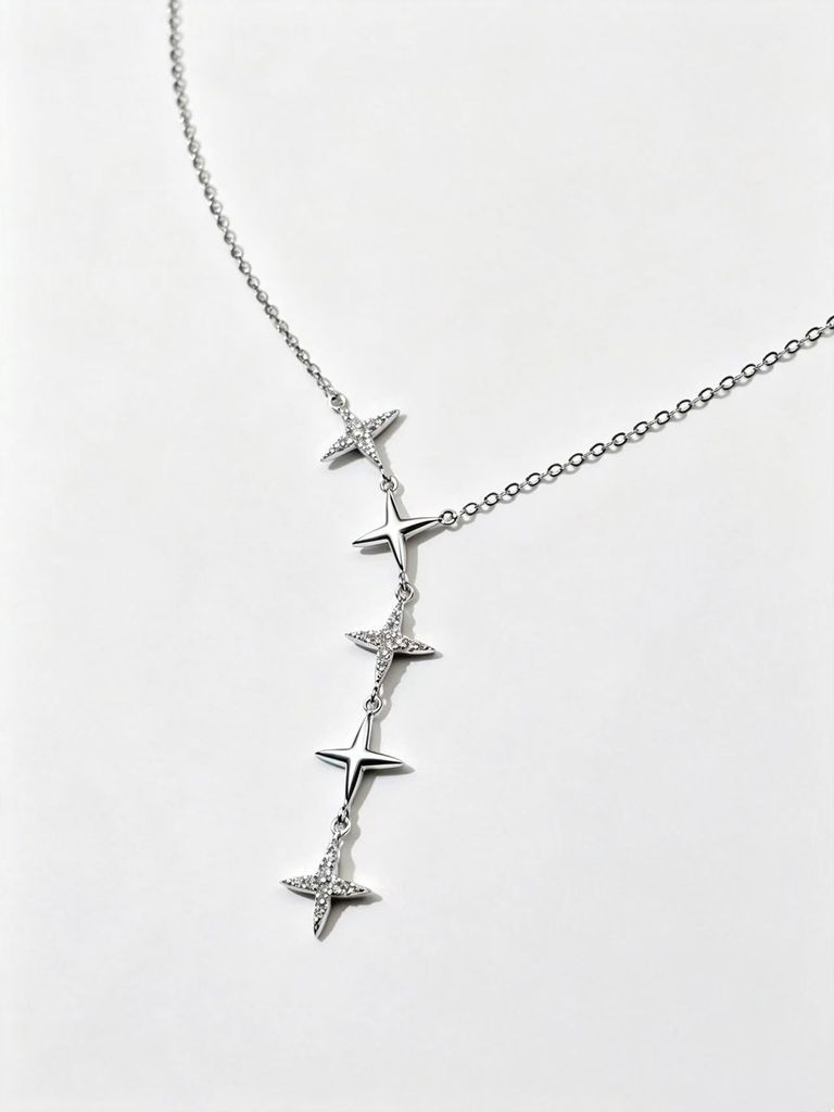 Y-Shaped Starburst Drop Necklace 4