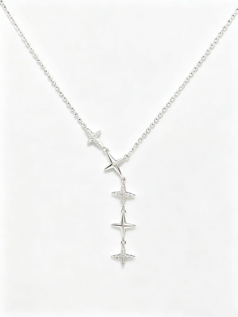 Y-Shaped Starburst Drop Necklace 2