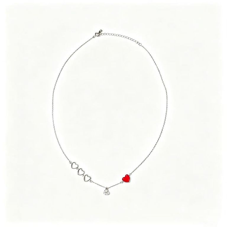 Asymmetrical Staggered Heart Necklace 5