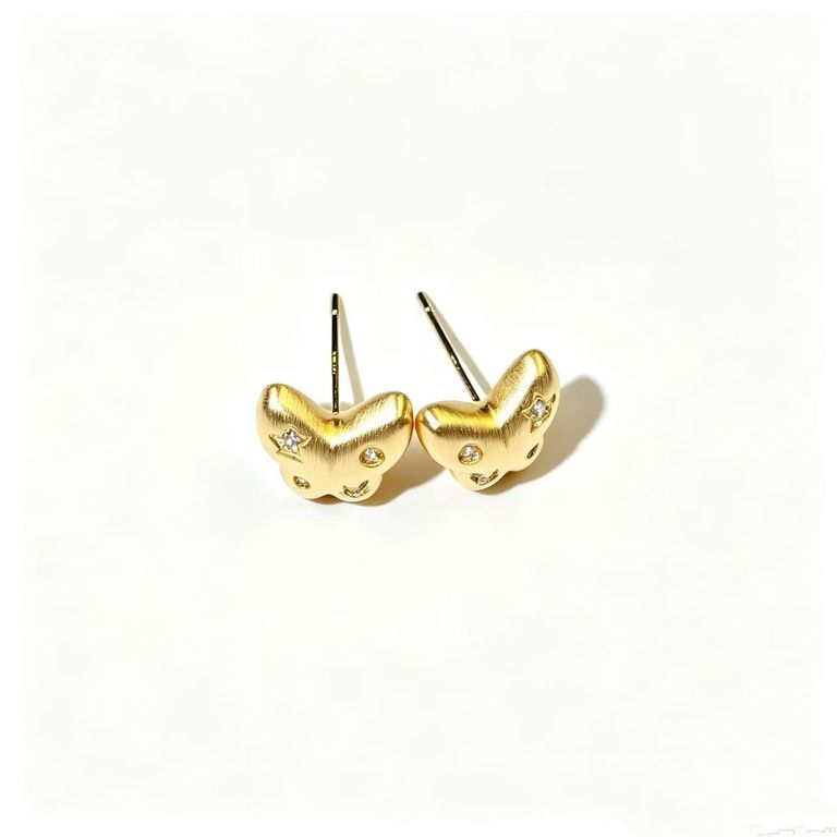 Matte star and butterfly stud earrings 5